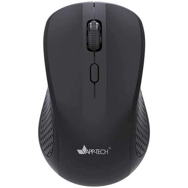 Mouse sem fio, 1600DPI, Preto, MW350, App-Tech + Pilha Alcalina Duracell Palito AAA, Optimum CX 1 UN