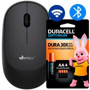 Mouse sem fio bluetooth, 1200DPI, Preto, MWB450, App-Tech + Pilha Alcalina Duracell Pequena AA, Optimum CX 1 UN Mouse sem fio bluetooth, 1200DPI, Preto, MWB450, App-Tech + Pilha Alcalina Duracell Pequena AA, Optimum CX 1 UN