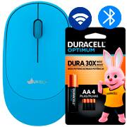 Mouse sem fio bluetooth, 1200DPI, Azul, MWB453, App-Tech + Pilha Alcalina Duracell Pequena AA, Optimum CX 1 UN Mouse sem fio bluetooth, 1200DPI, Azul, MWB453, App-Tech + Pilha Alcalina Duracell Pequena AA, Optimum CX 1 UN
