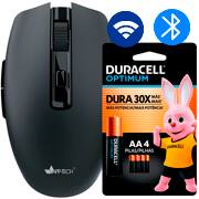 Mouse sem fio bluetooth, 1600DPI, Preto, MWB500, App-Tech + Pilha Alcalina Duracell Pequena AA, Optimum CX 1 UN Mouse sem fio bluetooth, 1600DPI, Preto, MWB500, App-Tech + Pilha Alcalina Duracell Pequena AA, Optimum CX 1 UN