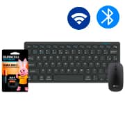 Kit (Teclado/Mouse) Bluetooth wireless, Preto, KMWB350, App-Tech + Pilha Alcalina Duracell Pequena AA, Optimum CX 1 UN Kit (Teclado/Mouse) Bluetooth wireless, Preto, KMWB350, App-Tech + Pilha Alcalina Duracell Pequena AA, Optimum CX 1 UN