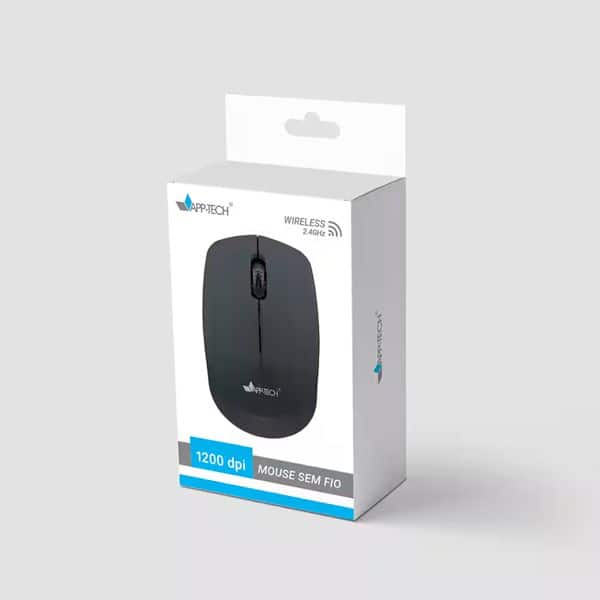 Mouse sem fio bluetooth, 1200DPI, Preto, MW100, App-Tech + Pilha Alcalina Duracell Pequena AA, Optimum CX 1 UN