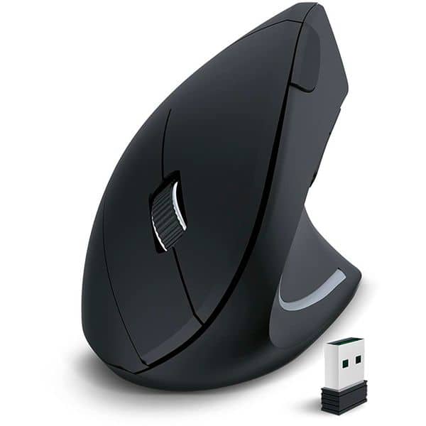 Mouse sem fio ergonômico, Preto, 1600 DPI, MWE600, App-tech + Pilha Alcalina Duracell Palito AAA, Optimum CX 1 UN
