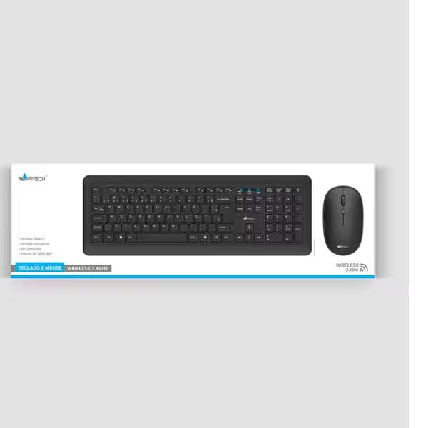 Kit Wireless (Teclado/Mouse), Preto, KMW300, App-Tech + Pilha Alcalina Duracell Palito AAA, Optimum CX 1 UN