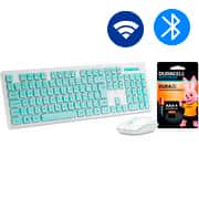 Teclado e Mouse sem Fio, Wireless, Padrão ABNT2, Branco, KMW206W, Ergo + Pilha Alcalina Duracell Palito AAA, Optimum CX 1 UN