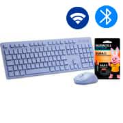 Teclado e Mouse sem Fio, Wireless, Padrão ABNT2, Lilás, KMW231L, Ergo + Pilha Alcalina Duracell Palito AAA, Optimum CX 1 UN