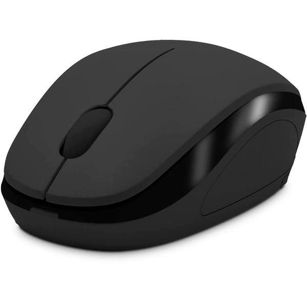 Mouse sem fio, 1200 DPI, Preto, MW7051B, Ergo + Pilha Alcalina Duracell Palito AAA, Optimum CX 1 UN