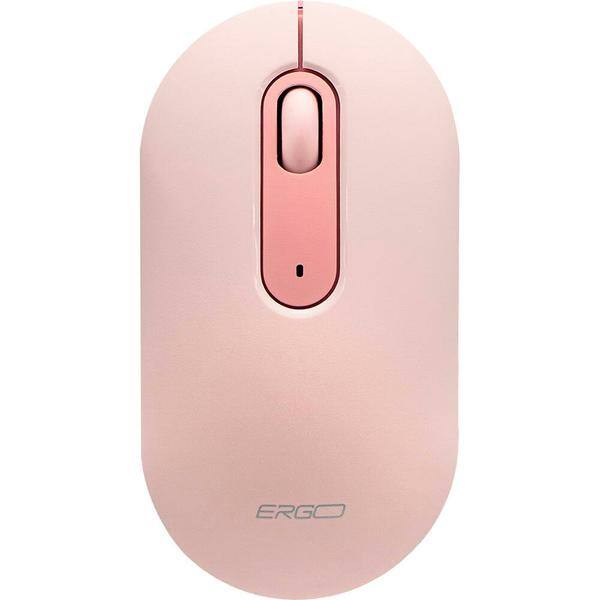 Mouse sem fio, 1600 DPI, Rosa, MW7034P, Ergo + Pilha Alcalina Duracell Pequena AA, Optimum CX 1 UN
