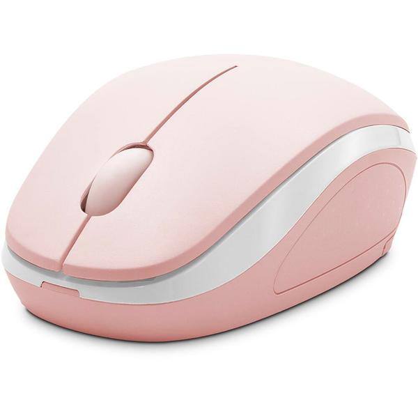 Mouse sem fio, 1200 DPI, Rosa, MW7051P, Ergo + Pilha Alcalina Duracell Palito AAA, Optimum CX 1 UN