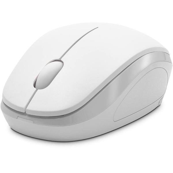 Mouse sem fio, 1200 DPI, Branco, MW7051W, Ergo + Pilha Alcalina Duracell Palito AAA, Optimum CX 1 UN