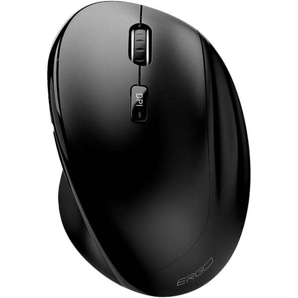 Mouse ergonômico sem fio, 1600 DPI, Preto, MWBE05, Ergo + Pilha Alcalina Duracell Pequena AA, Optimum CA 1 UN