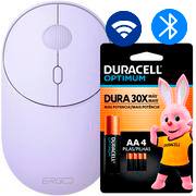 Mouse sem fio, 1600 DPI, Lilás, MWB711L, Ergo + Pilha Alcalina Duracell Pequena AA, Optimum CX 1 UN Mouse sem fio, 1600 DPI, Lilás, MWB711L, Ergo + Pilha Alcalina Duracell Pequena AA, Optimum CX 1 UN