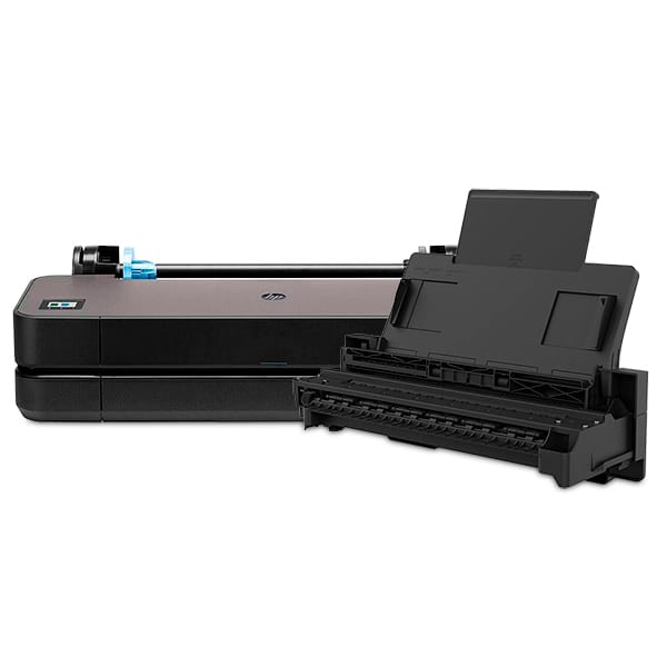 Impressora Plotter DesignJet T230 24" com suporte, Colorida, Wi-fi, Conexão Ethernet, Bivolt, 5HB07D, + Alimentador automático de folha para Designjet, T200/T600, 8AJ60A, HP - CX 1 UN