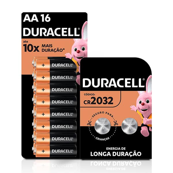 Pilha alcalina pequena AA 1.5V Duracell CX 1 UN