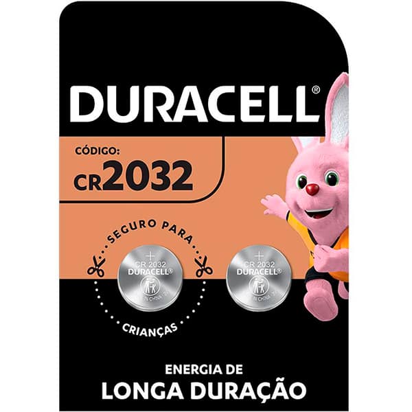 Pilha alcalina pequena AA 1.5V, + Bateria lítio eletrônica 3V, Duracell - 1 UN