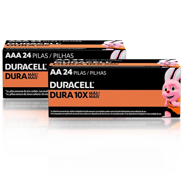 Pilha Alcalina Duracell Palito AAA, 24 unidades + Pilha alcalina pequena AA, 24 Unidades, Duracell - CX 24 UN Pilha Alcalina Duracell Palito AAA, 24 unidades + Pilha alcalina pequena AA, 24 Unidades, Duracell - CX 24 UN