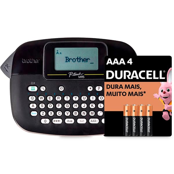 Rotulador eletrônico preto + Pilha alcalina palito AAA Brother CX 1 UN