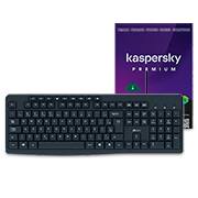 Teclado com fio USB, ABNT2, Preto, KF250M, App-Tech + Kaspersky Antivírus Premium,1 dispositivo, 12 meses, KL1047KDAFS, Kaspersky - CX 1 UN