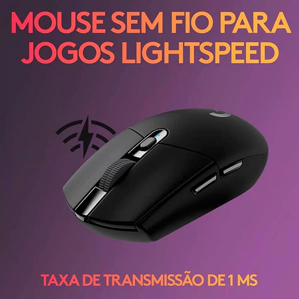 Headset Gamer G321 Lightspeed, Sem fio, Bluetooth, Preto, 981-001562, Logitech G + Mouse Gamer Sem Fio Logitech G305 LIGHTSPEED com 6 Botões Programáveis e Até 12.000 DPI - Preto CX 1 UN