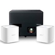 Projetor Laser EpiqVision EF-12 Smart Streaming com Android TV, Bluetooth e Alto-falante Independente de 5W - V11HA14020 - Epson + Roteador Easy Mesh, AC1200 COVR-1102, Bivolt, D Link - CX 1 UN