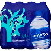 Água Mineral sem gás, 1,5L, Pack com 8 unidades, Minalba - FD 8 UN