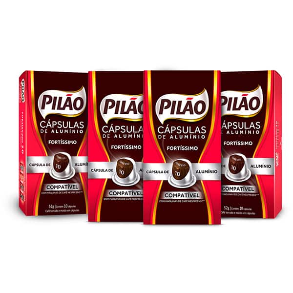 Kit com 40 Cápsulas de Café Pilão para Nespresso, Sabor Fortíssimo - CX 1 UN