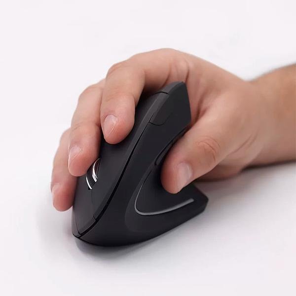 Mouse sem fio ergonômico, Preto, 1600dpi, MWE600, App-tech + Pilha Alcalina Palito, AAA, Duracell - CX 1 UN