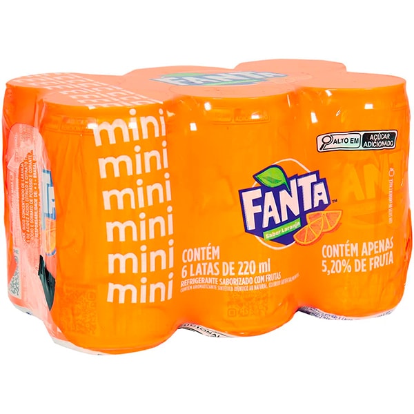 Refrigerante Fanta Laranja, 220ml, Pack com 6 unidades, Coca-Cola - PT 6 UN