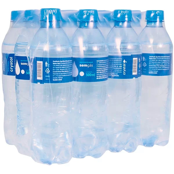 Água Mineral sem gás, 500ml, Pack com 12 unidades, Crystal - PT 12 UN