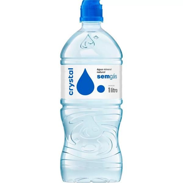 Água Mineral sem gás, 1L, Pack com 6 unidades, Crystal - PT 6 UN