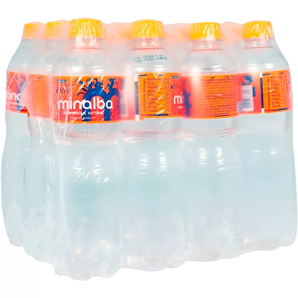 Água Mineral com gás, 510ml, Pack com 12 unidades, Minalba - PT 12 UN