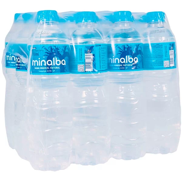 Água Mineral sem gás, 510ml, Pack com 12 unidades, Minalba - PT 12 UN