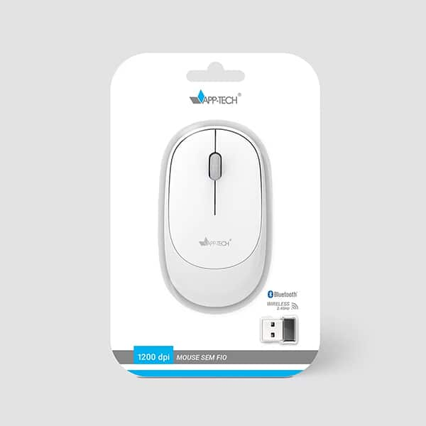 Mouse sem fio bluetooth branco 1200dpi MWB452 APP-TECH CX 1 UN