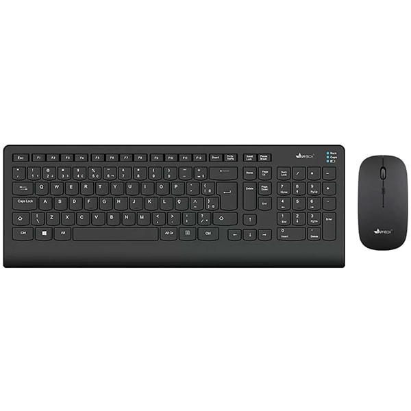 Kit Wireless Teclado e Mouse sem Fio KMW150, Preto - APP-TECH + Pilha Alcalina Palito, AAA, Duracell - CX 1 UN