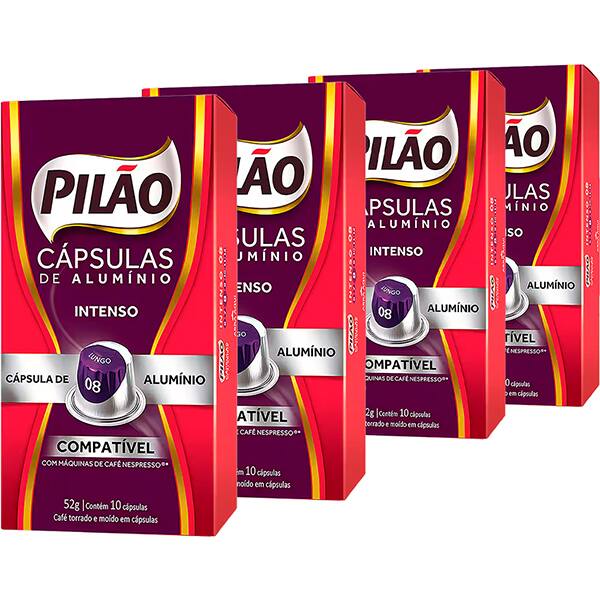 Kit com 40 Café Pilão Cápsula Intenso, Compatível com Cafeteira Nespresso - CX 1 UN