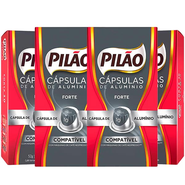 Kit com 40 Cápsulas de Café para Nespresso Pilão, Sabor Forte, Compatível com Cafeteira Nespresso - CX 1 UN