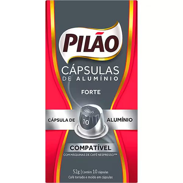 Kit com 40 Cápsulas de Café para Nespresso Pilão, Sabor Forte, Compatível com Cafeteira Nespresso - CX 1 UN