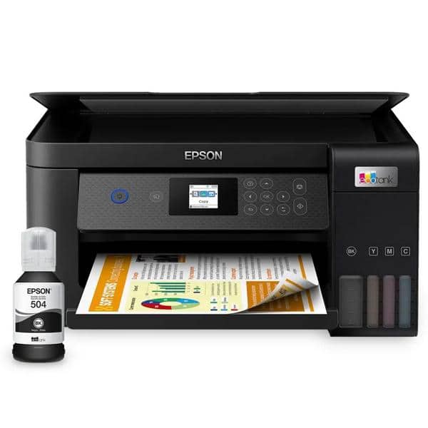 Impressora Multifuncional Tanque de Tinta Ecotank L4260, Colorida, Duplex, Wi-Fi, Conexão USB, Bivolt + Garrafa para Ecotank preto T504 - T504120AL, Epson - CX 1 UN