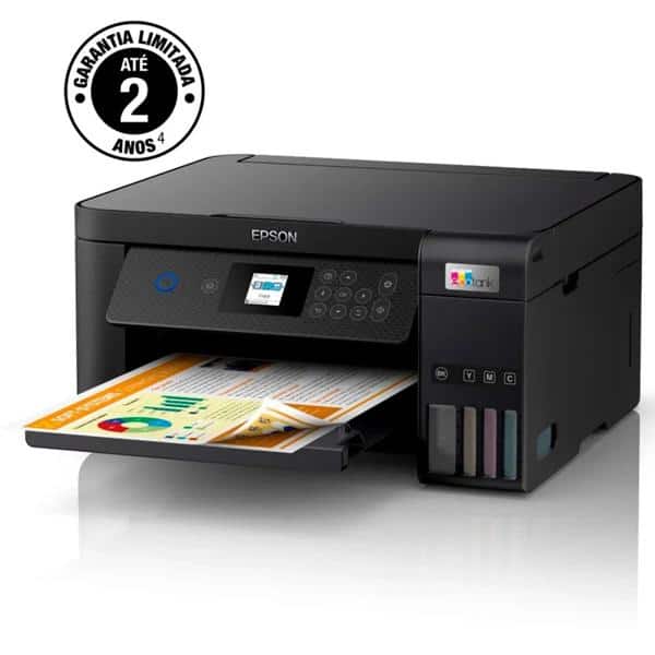 Impressora Multifuncional Tanque de Tinta Ecotank L4260, Colorida, Duplex, Wi-Fi, Conexão USB, Bivolt + Garrafa para Ecotank preto T504 - T504120AL, Epson - CX 1 UN