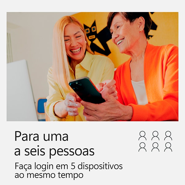 Microsoft 365 Family com Renovação Automática, 1 licença para até 6 usuários Assinatura 15 meses + Kaspersky Antivírus Premium para 5 dispositivos Licença 12 meses - Digital para DOWNLOAD 1 UN