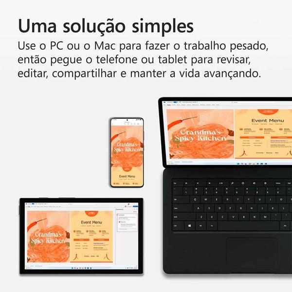 Microsoft 365 Family com Renovação Automática, 1 licença para até 6 usuários Assinatura 15 meses + Kaspersky Antivírus Premium para 5 dispositivos Licença 12 meses - Digital para DOWNLOAD 1 UN