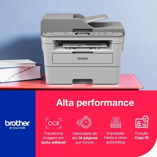 Impressora Multifuncional Laser Brother, DCP B7535DW, Monocromática, Impressão Duplex, Wi-fi, Conexão Ethernet, Conexão USB, 110v + Cartucho toner para Brother, Preto, TNB021BR, Brother - CX 1 UN