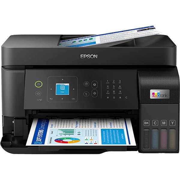 Impressora Multifuncional Tanque de Tinta Ecotank L5590, Colorida, Wi-Fi, Conexão USB, Bivolt, + Garrafa para Ecotank preto T544 - T544120, Epson - CX 1 UN