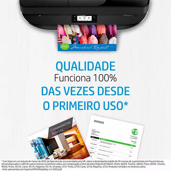 Papel Chamex Sulfite A4, 75g, 210mmx297mm + Cartucho de Tinta 667 Preto Original (3YM79AB) Para HP DeskJet Ink Advantage 2376, 2776, 6476, HP - PT 1 UN