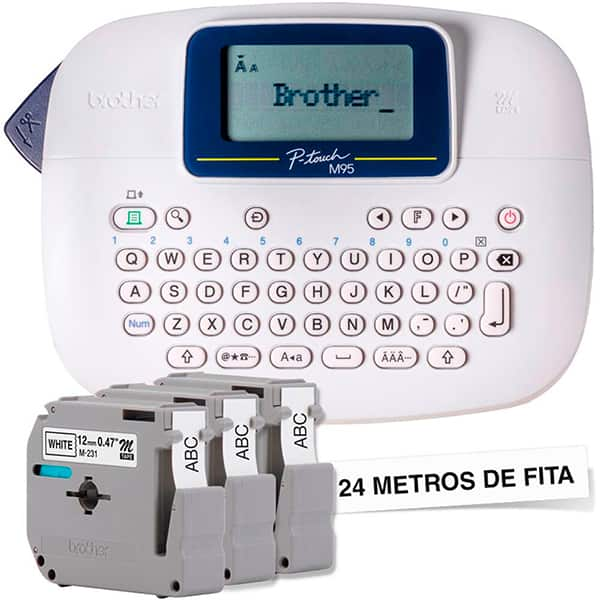 Rotulador eletrônico branco c/ 3 fitas PTM95WTBP Brother CX 1 UN