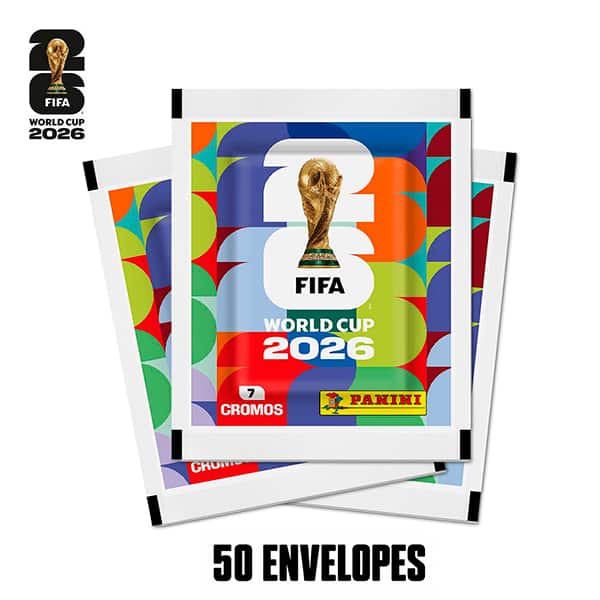 Pack de 350 Figurinhas - 50 Evelopes para Álbum de Figurinha Copa do Mundo da FIFA 2026™, Panini - PT 1 UN Pack de 350 Figurinhas - 50 Evelopes para Álbum de Figurinha Copa do Mundo da FIFA 2026™, Panini - PT 1 UN