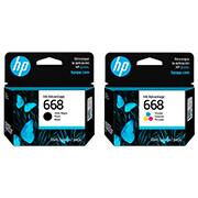 Cartucho de Tinta HP 668 Preto Original (7FP37VL) para HP DeskJet Ink Advantage 2975 + Cartucho de Tinta HP 668 Colorido Original (7FP36VL) para HP DeskJet Ink Advantage 2975 CX 1 UN
