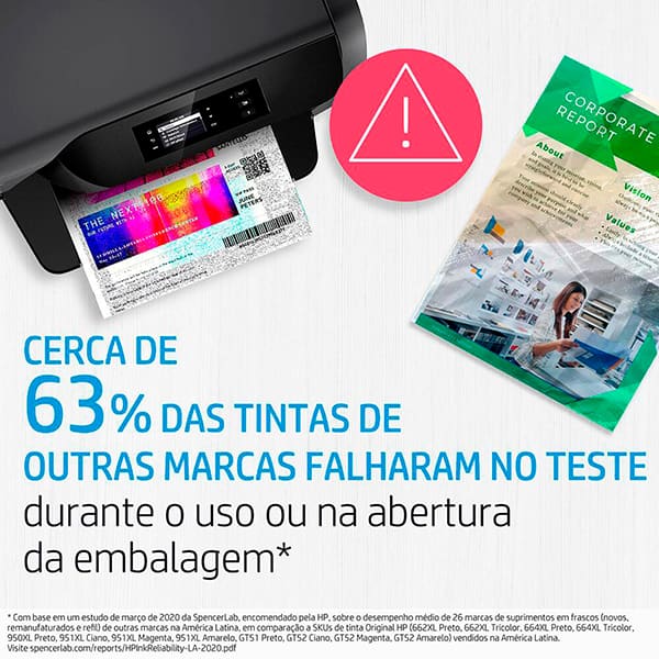 Cartucho de Tinta HP 668 Preto Original (7FP37VL) para HP DeskJet Ink Advantage 2975 + Cartucho de Tinta HP 668 Colorido Original (7FP36VL) para HP DeskJet Ink Advantage 2975 CX 1 UN