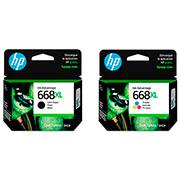 Cartucho de Tinta HP 668XL Preto Original (7FP39VL) para HP DeskJet Ink Advantage 2975 + Cartucho de Tinta HP 668XL Colorido Original (7FP38VL) para HP DeskJet Ink Advantage 2975 - CX 1 UN