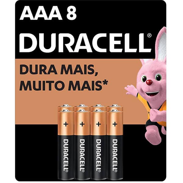 Kit Rotulador Eletrônico P-Touch Cube PTP300BTBP com 3 fitas, Brother + Pilha Alcalina Palito AAA, Duracell - CX 1 UN